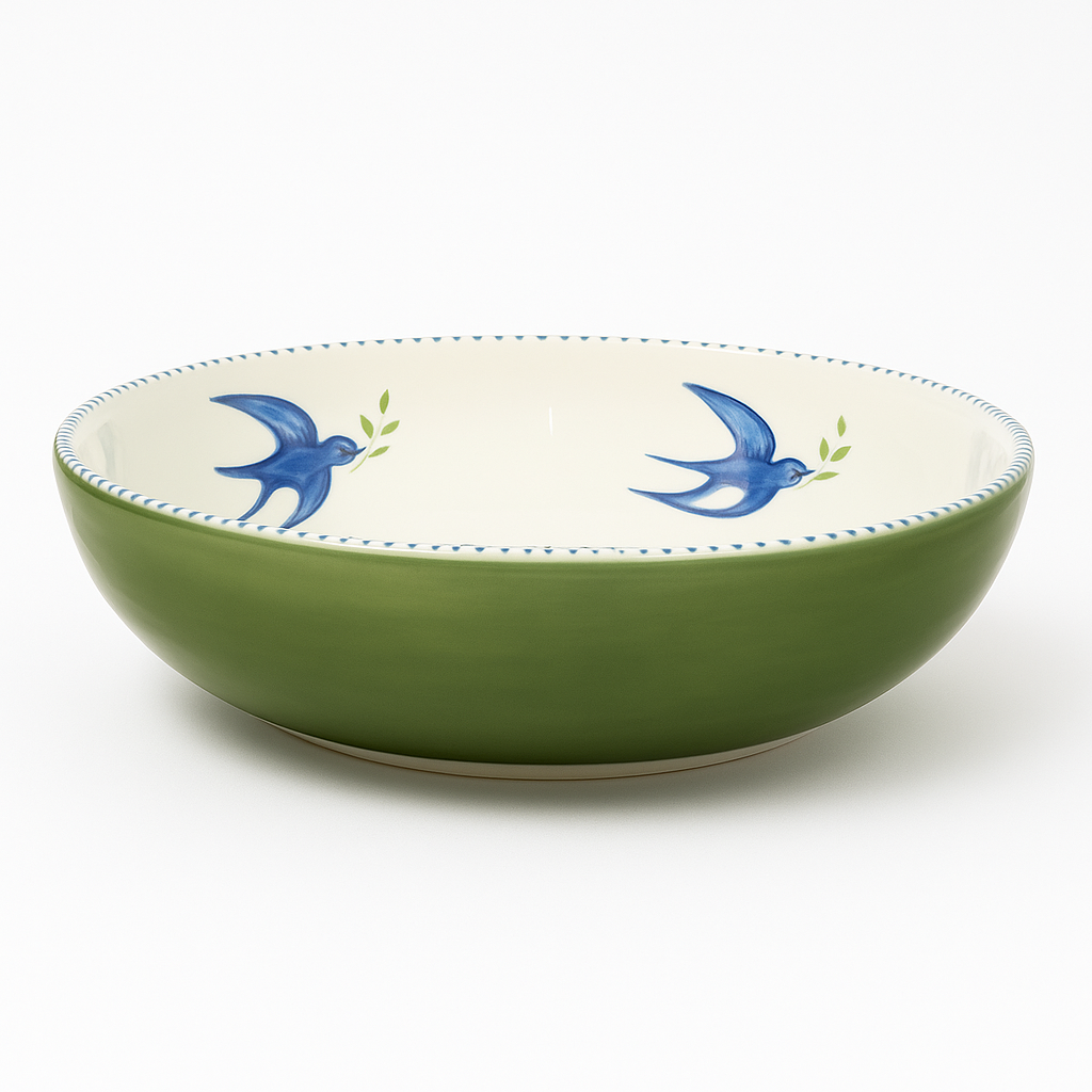 Hand-painted ceramic grater plate - Swallows
