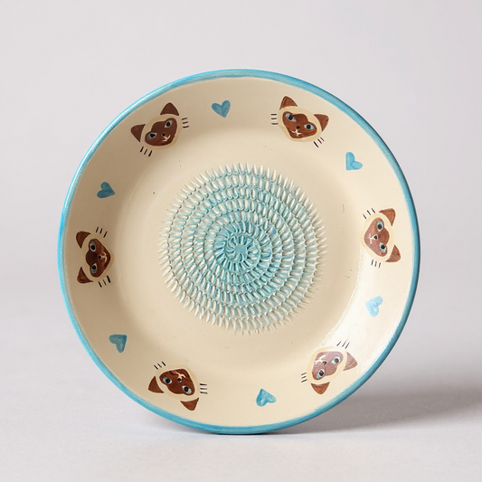 Plato rallador de cerámica pintado a mano - Ziggy (Edicion Limitada día internacional del gato) 😻 SOLO POR ENCARGO 😻