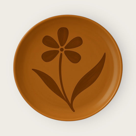 Ensaladera / Plato de servir de cerámica pintado a mano – Tierra Dorada