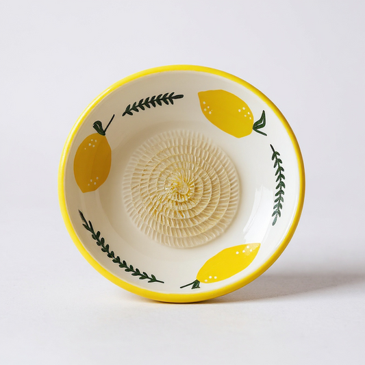 Plato rallador de cerámica pintado a mano - Limones