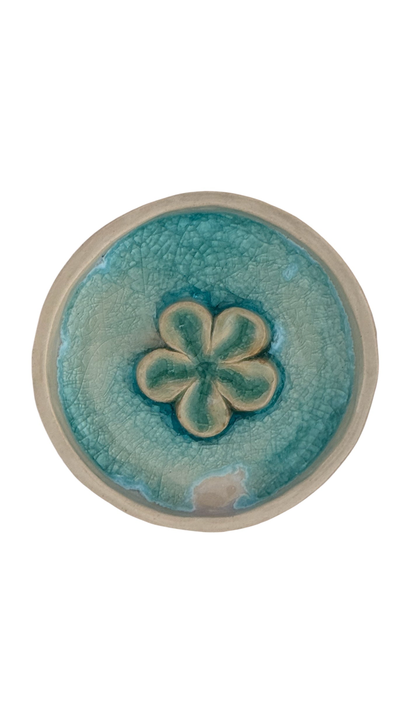 Plato decorativo en ceramica- Trébol