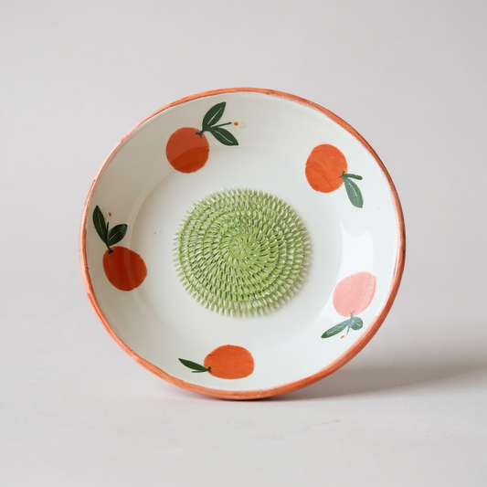 Plato rallador de cerámica pintado a mano - Naranjas