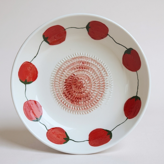 Plato rallador de cerámica pintado a mano - Tomates